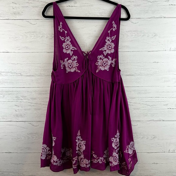 Free People Aida Embroidered Slip Dress Size S - Picture 2 of 10